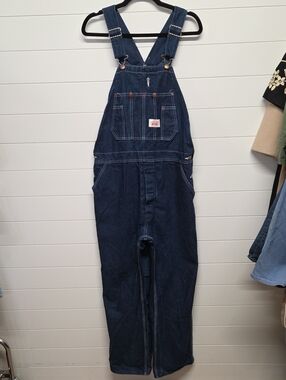 Round House Denim Overalls Mens Size 38×30 Made in The Usa